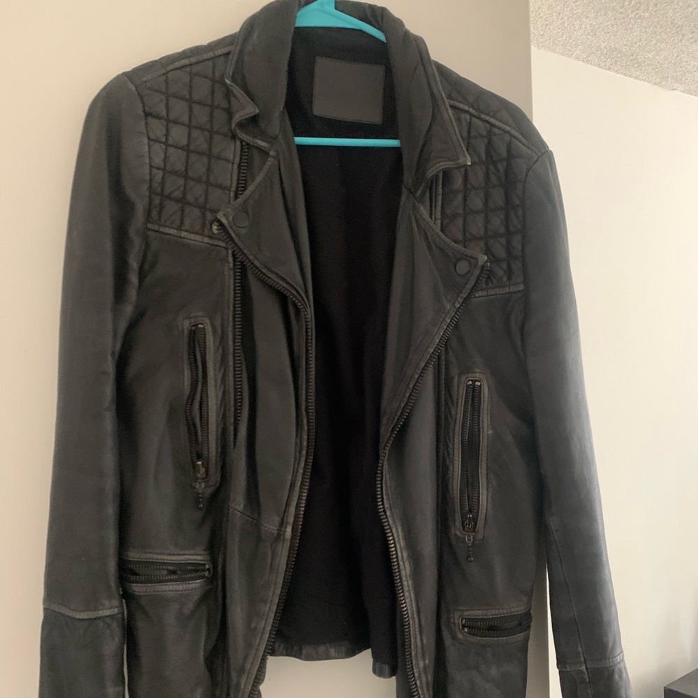 All Saints Cargo Leather Jacket